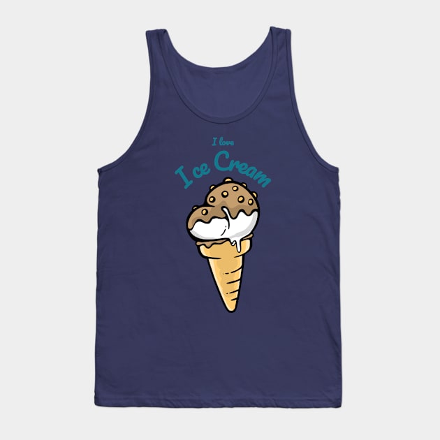 I love ice cream chocolate fudge Tank Top by InkyArt